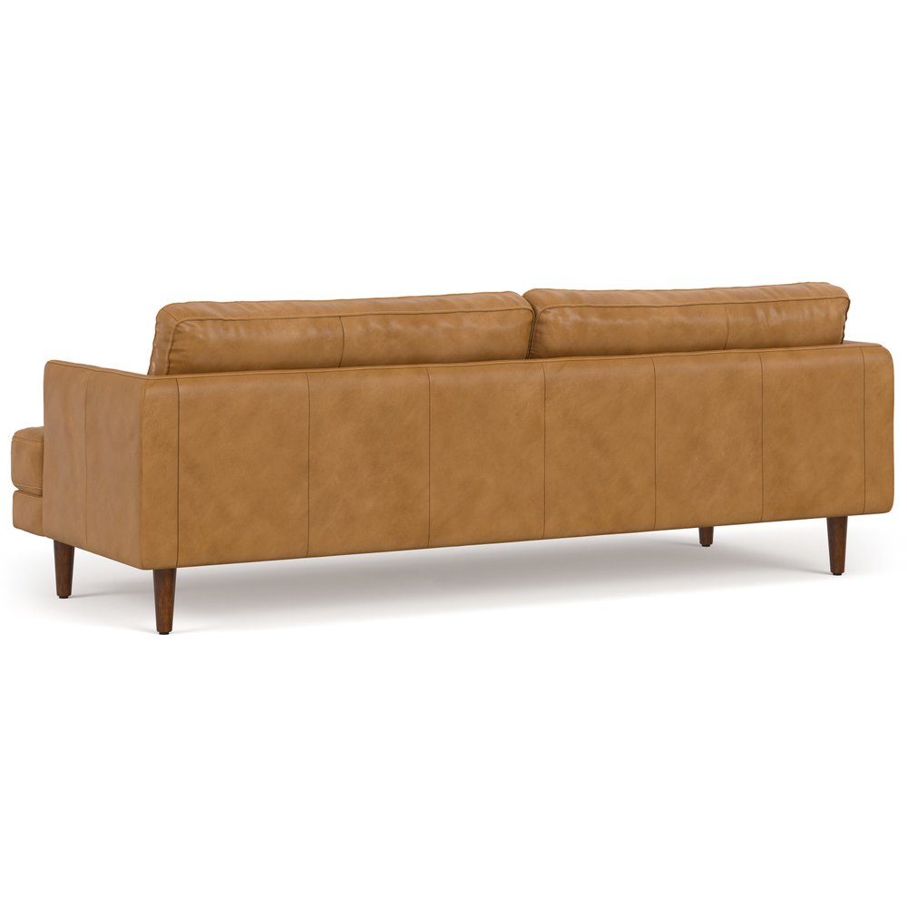 Sienna Leather Sofa with Brown Legs - 90-inch