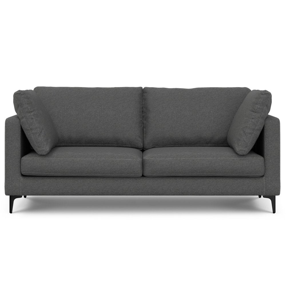 Gray Fabric Sofa with Black Legs - 76-inch