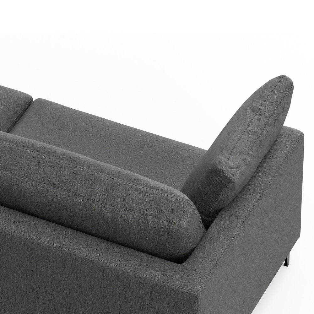 Gray Fabric Sofa with Black Legs - 76-inch