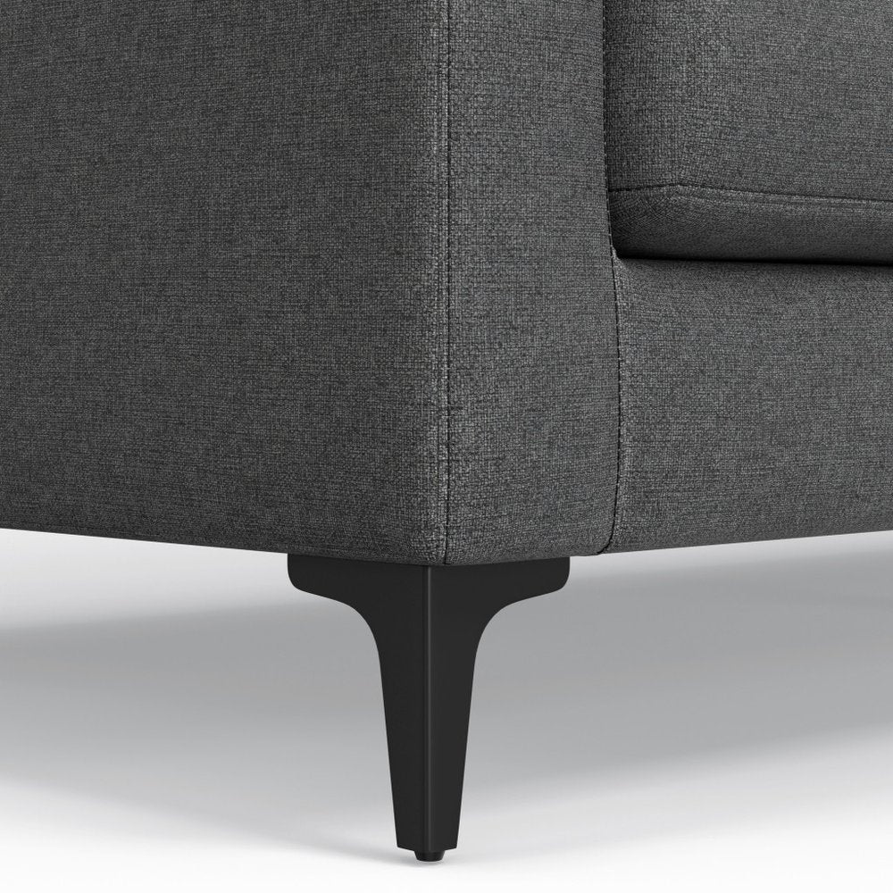 Gray Fabric Sofa with Black Legs - 76-inch