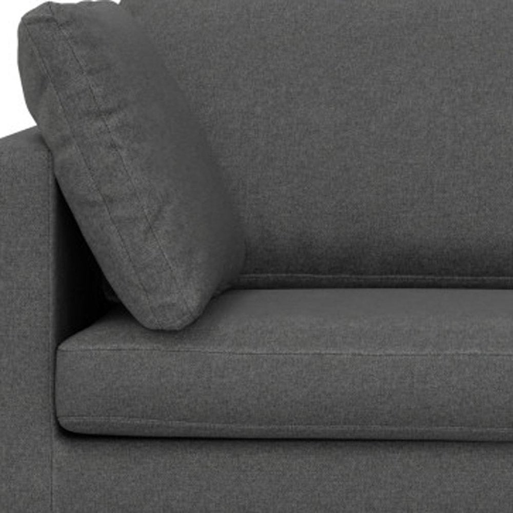 Gray Fabric Sofa with Black Legs - 76-inch