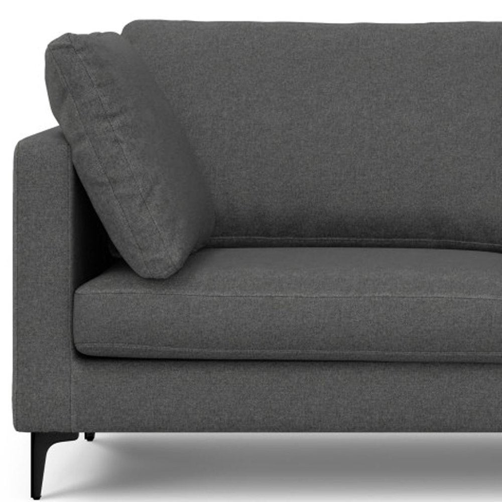 Gray Fabric Sofa with Black Legs - 76-inch