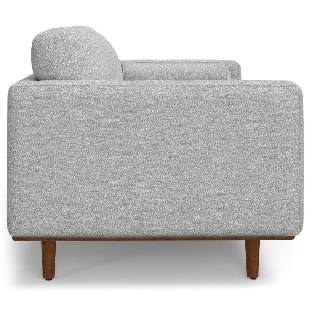 Gray Fabric Sofa with Brown Legs - 89-inch