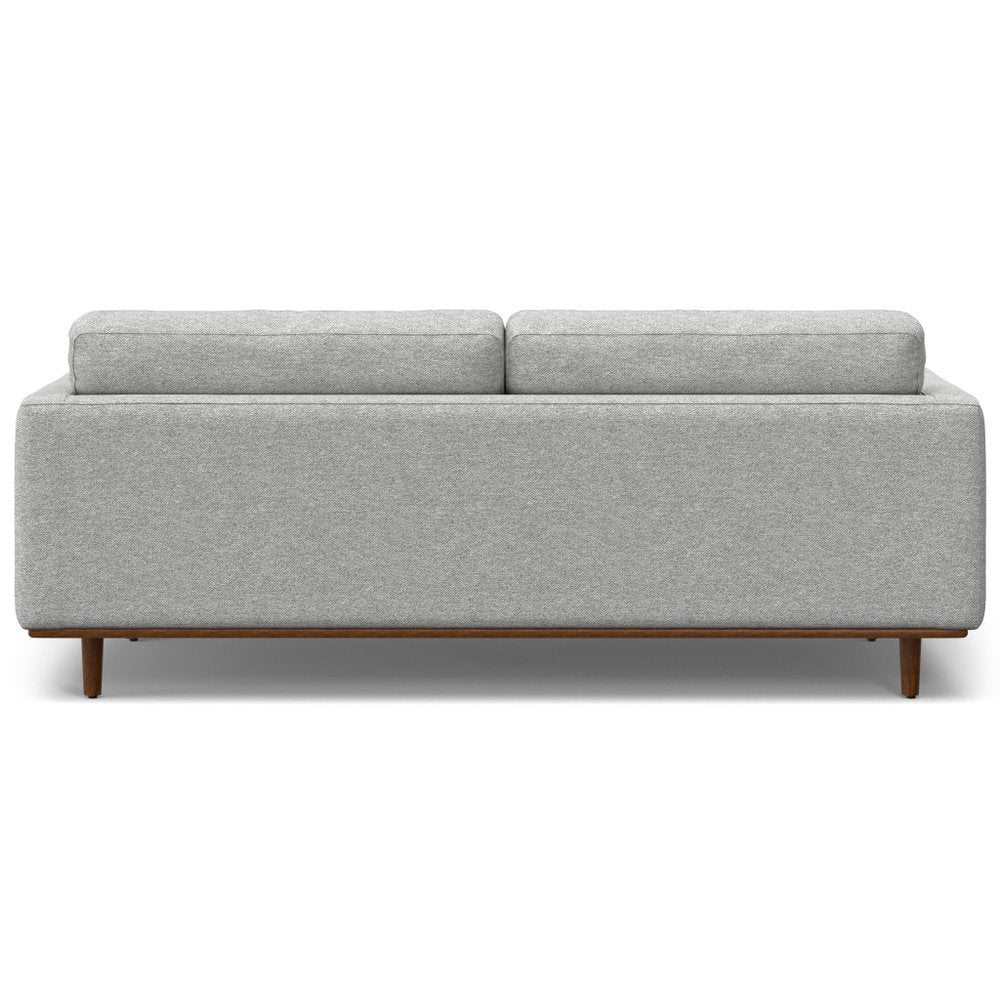 Gray Fabric Sofa with Brown Legs - 89-inch