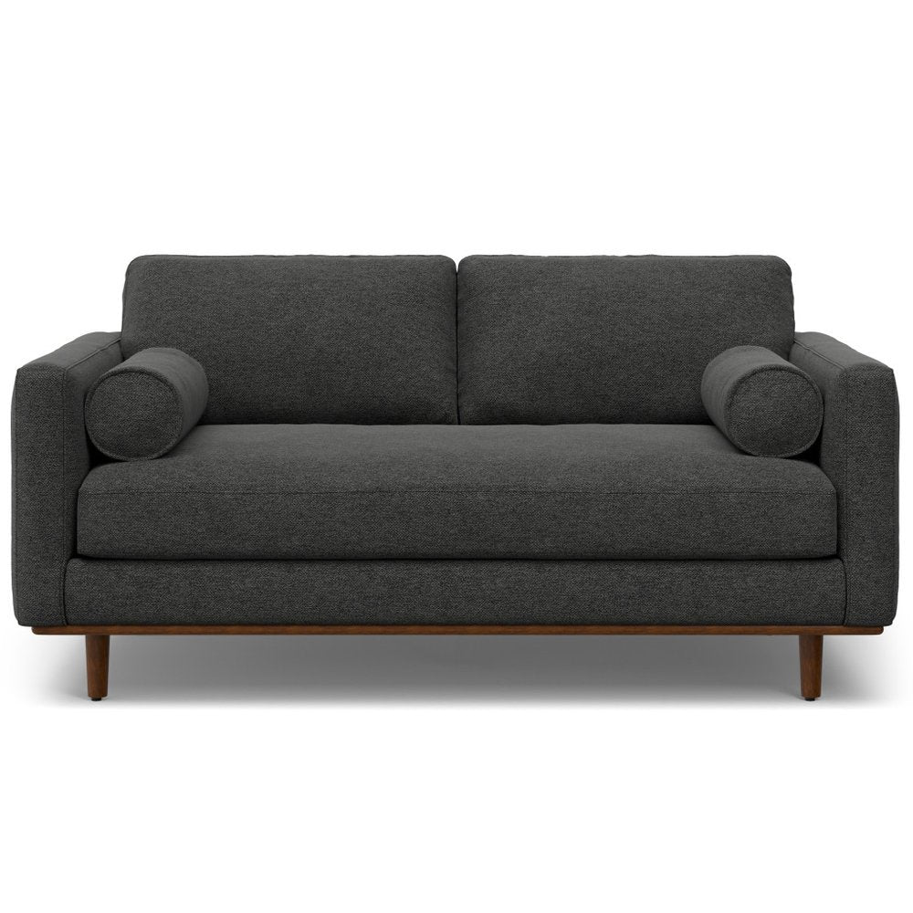 Gray Fabric Sofa with Brown Legs - 72-inch