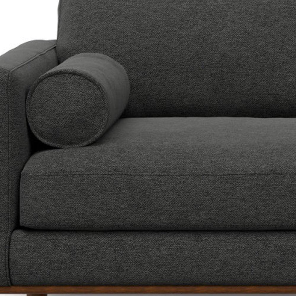 Gray Fabric Sofa with Brown Legs - 72-inch