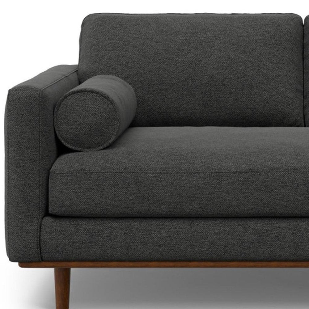 Gray Fabric Sofa with Brown Legs - 72-inch
