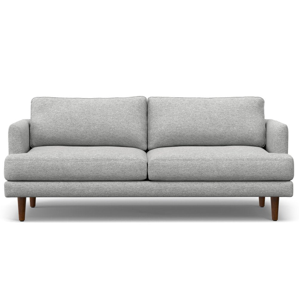 Gray Fabric Sofa with Brown Legs - 76-inch