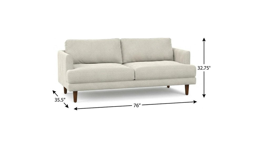 Cream Fabric Wood Sofa - 76-inch