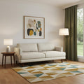 Cream Fabric Wood Sofa - 76-inch