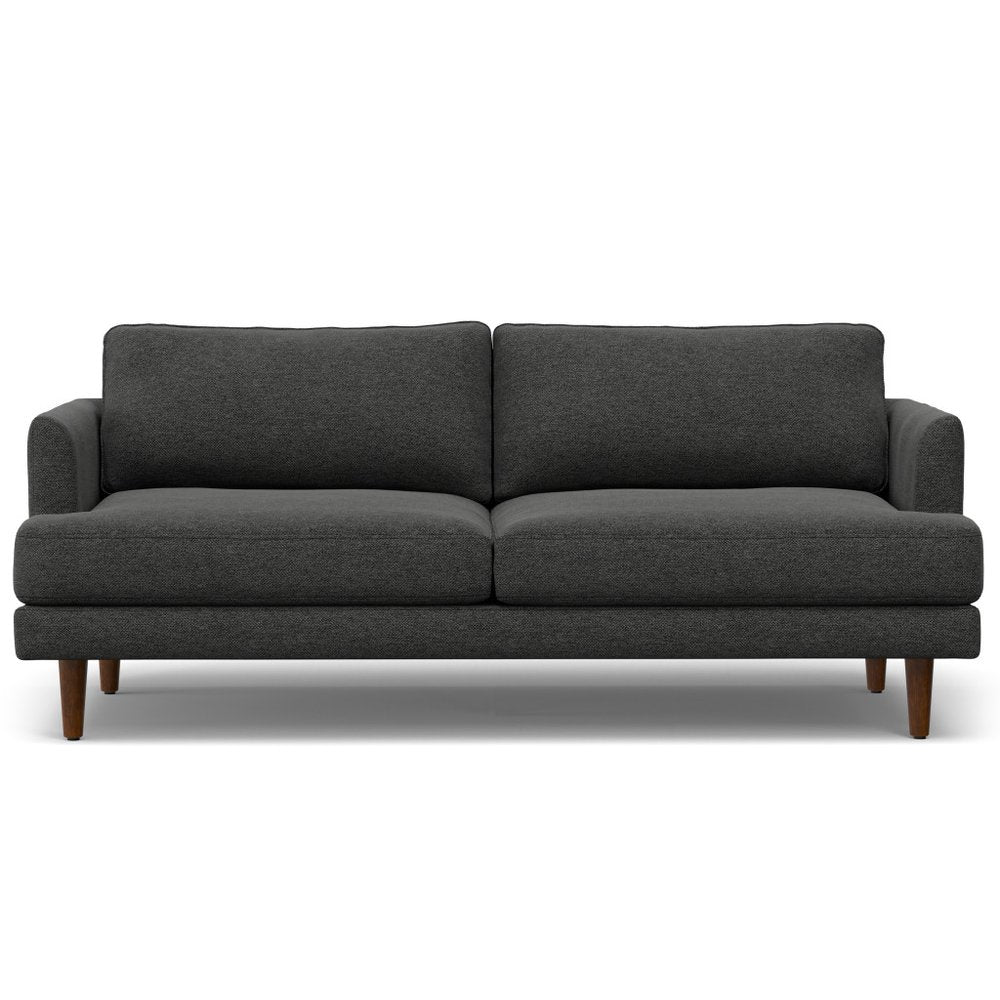 Gray Fabric Sofa with Brown Legs - 76-inch