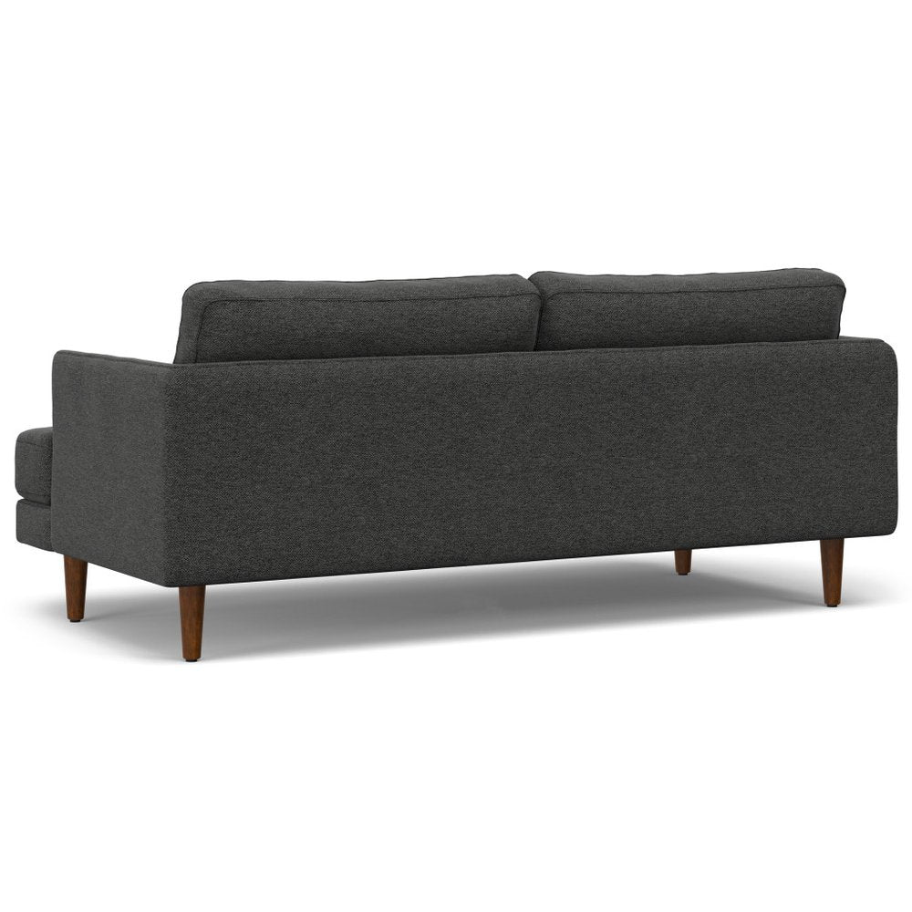 Gray Fabric Sofa with Brown Legs - 76-inch