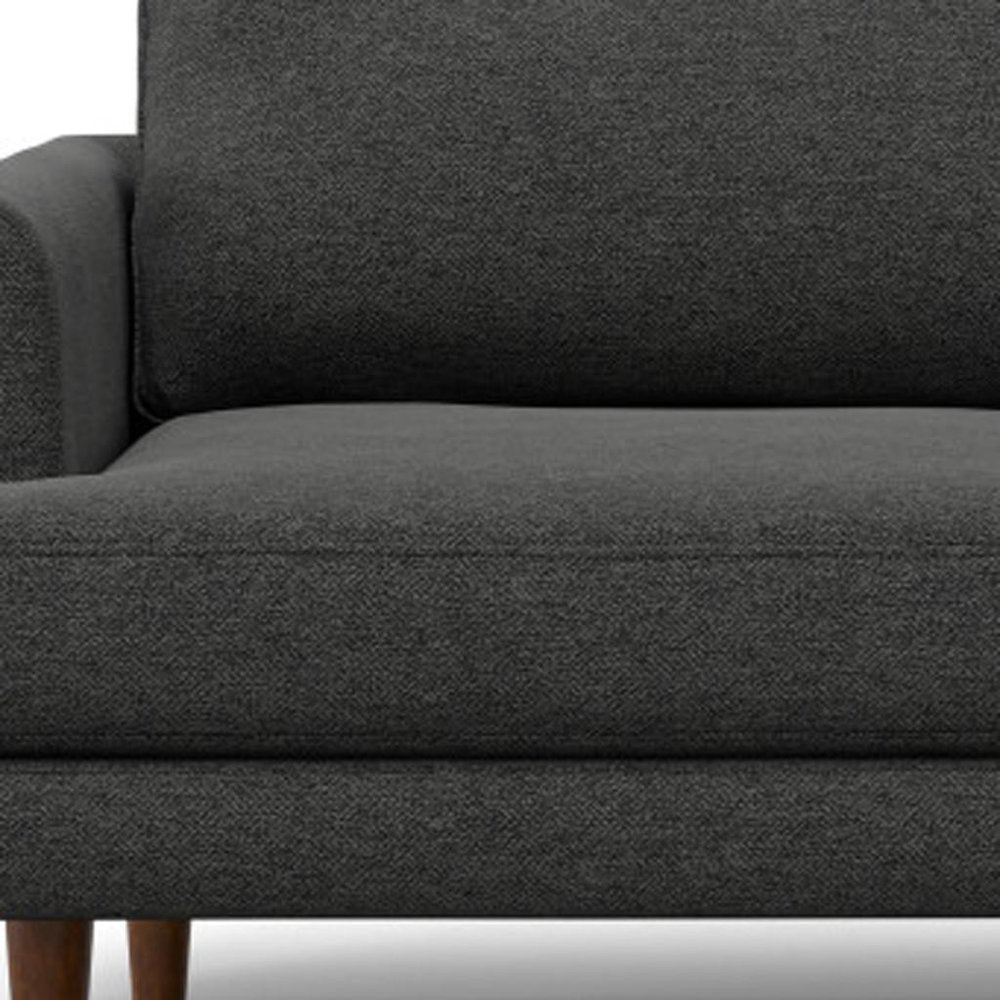 Gray Fabric Sofa with Brown Legs - 76-inch