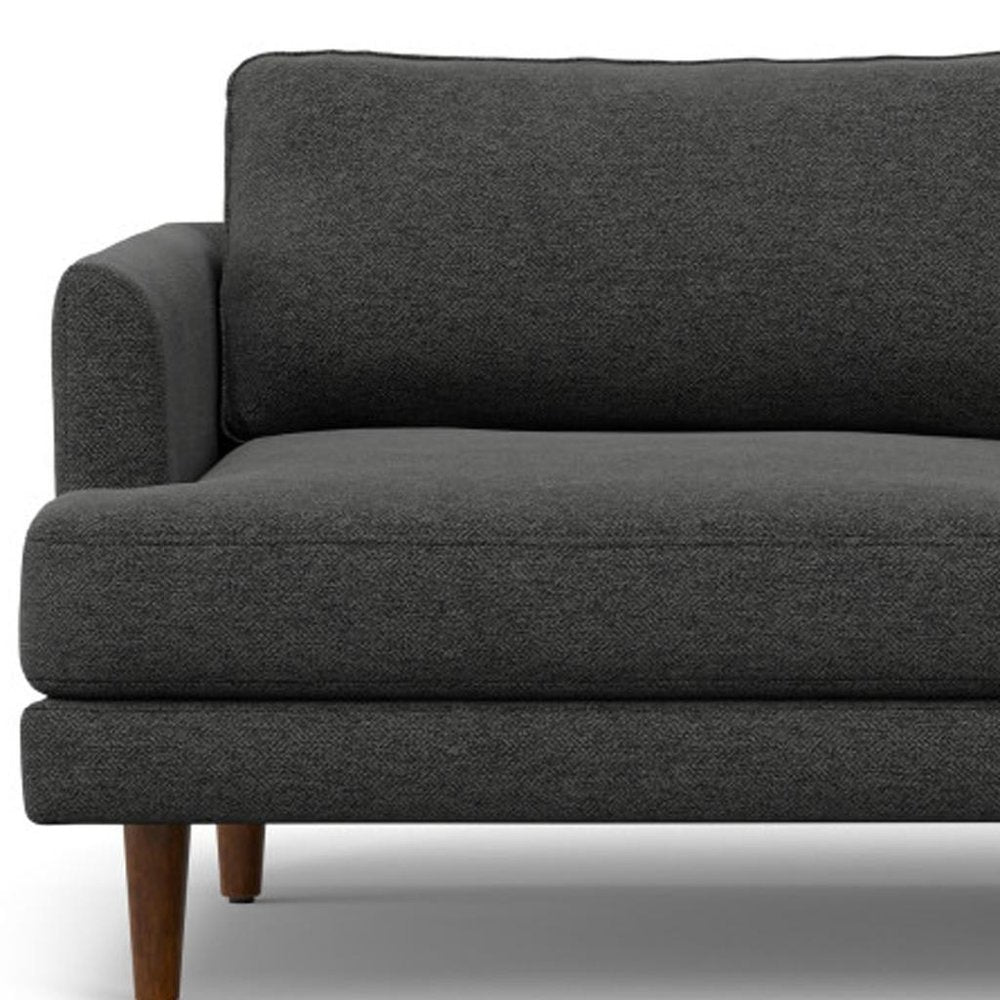 Gray Fabric Sofa with Brown Legs - 76-inch