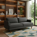 Gray Fabric Sofa with Brown Legs - 76-inch