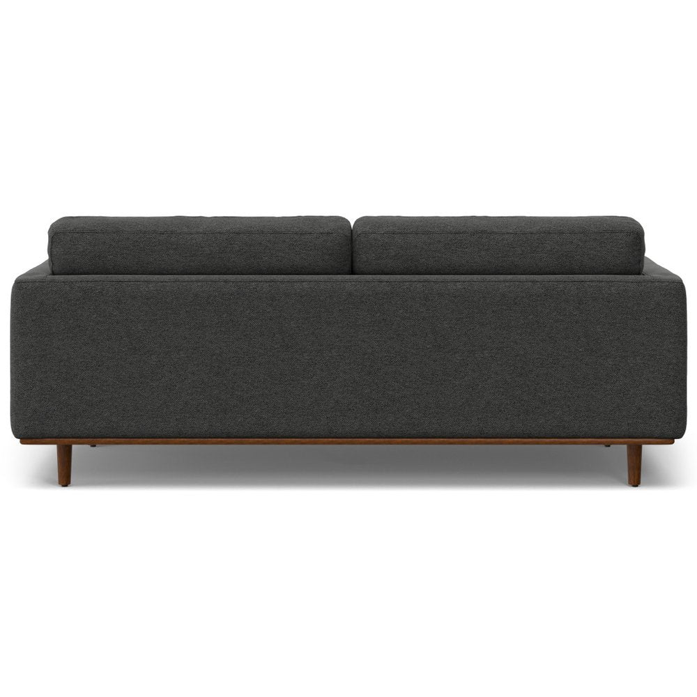 Gray Fabric Sofa with Brown Legs - 89-inch