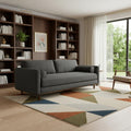 Gray Fabric Sofa with Brown Legs - 89-inch