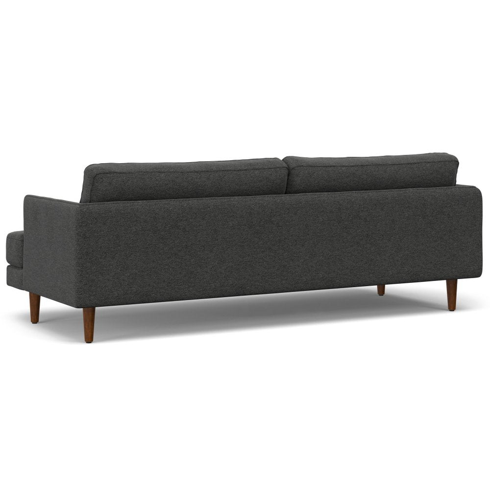 Gray Fabric Sofa with Brown Legs - 90-inch