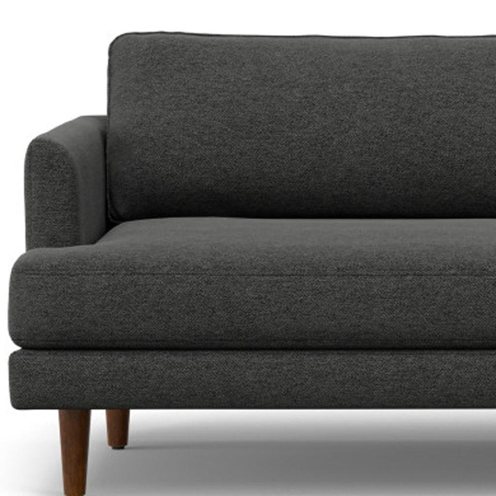 Gray Fabric Sofa with Brown Legs - 90-inch