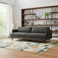 Gray Fabric Sofa with Brown Legs - 90-inch
