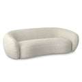 Cream Fabric Sofa with Walnut Legs - 89-inch