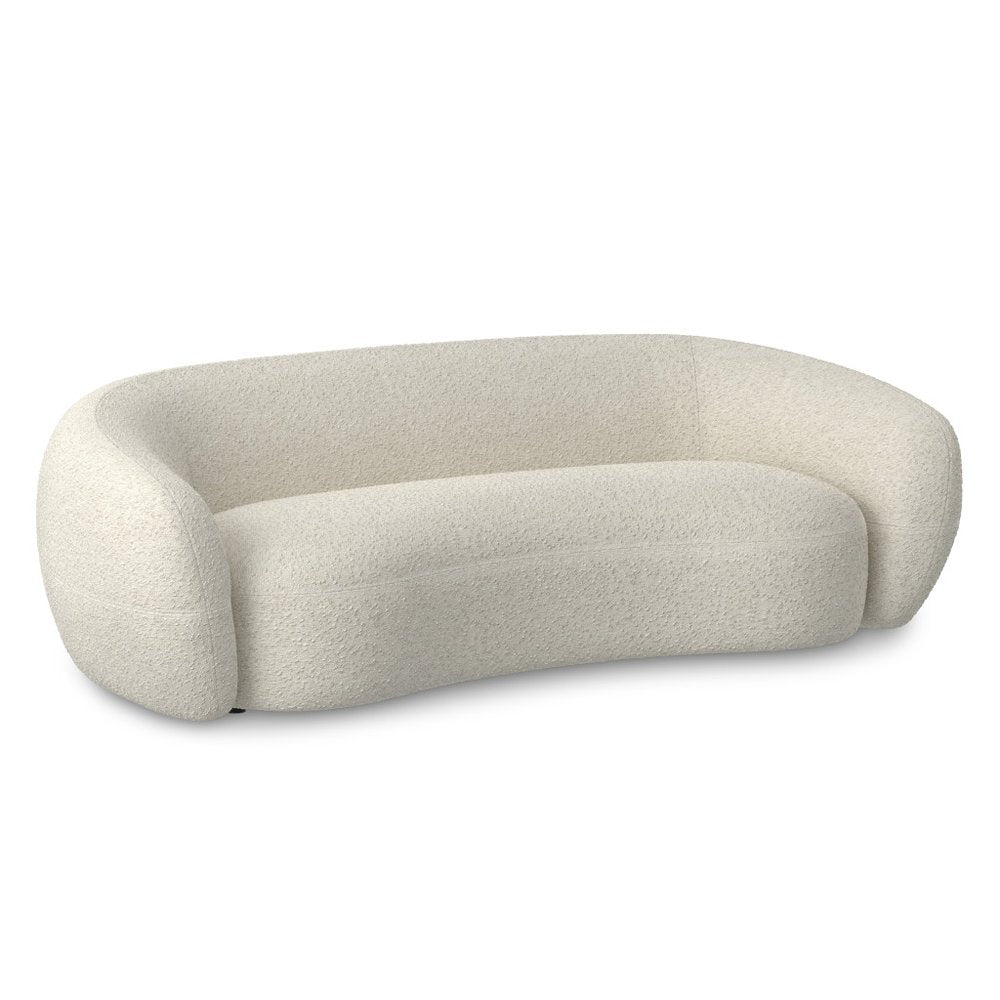 Cream Fabric Sofa with Walnut Legs - 89-inch
