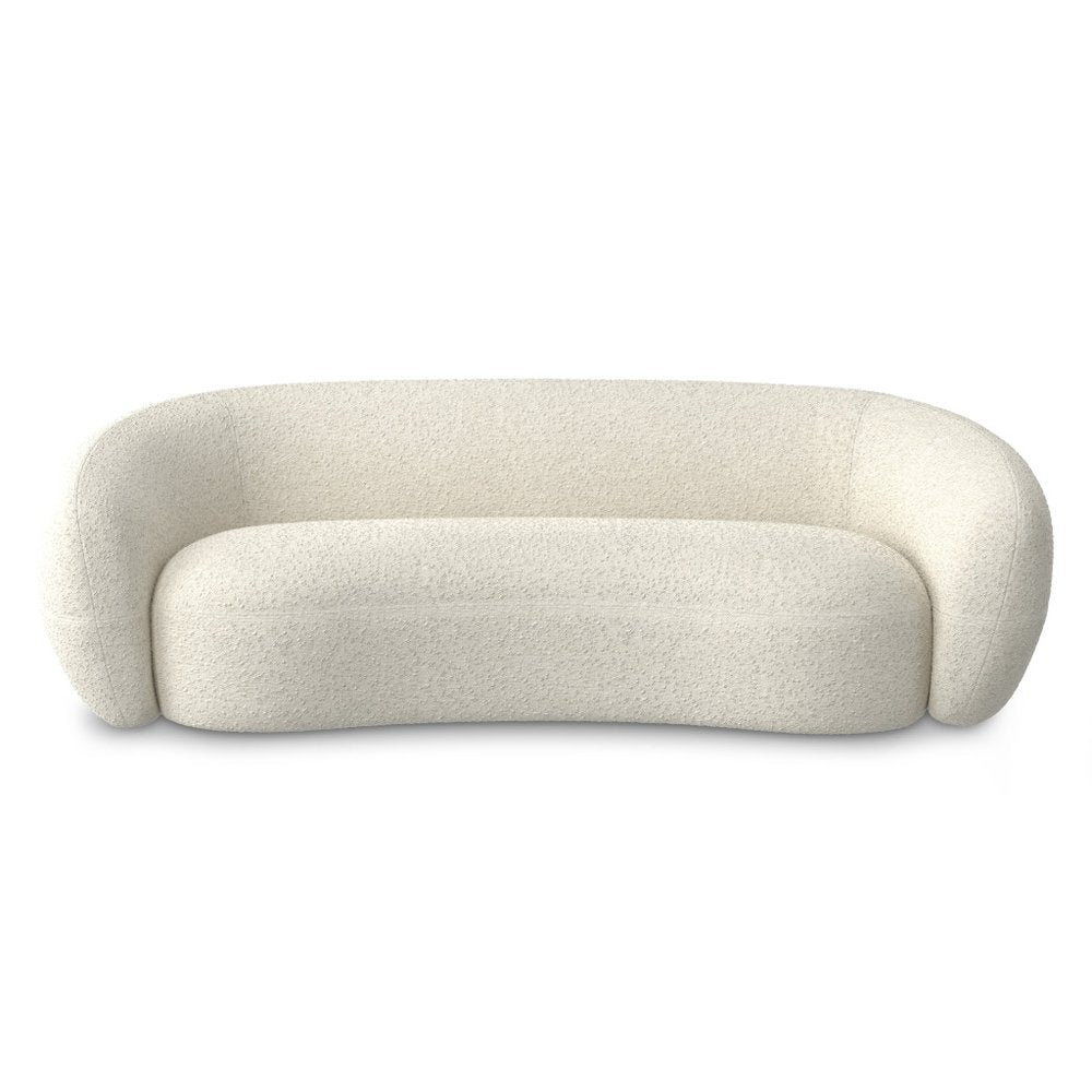 Cream Fabric Sofa with Walnut Legs - 89-inch
