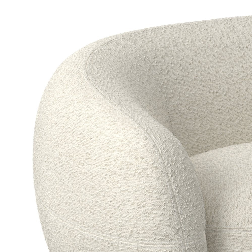 Cream Fabric Sofa with Walnut Legs - 89-inch
