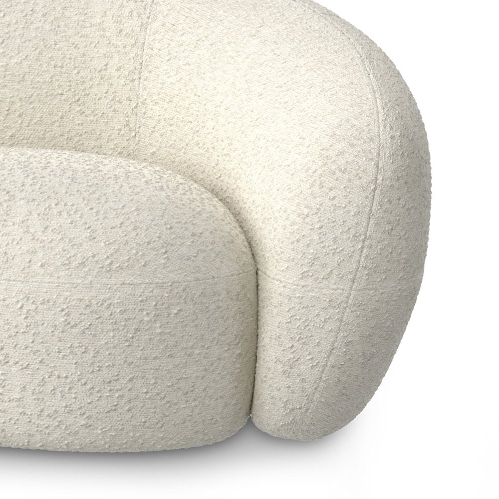 Cream Fabric Sofa with Walnut Legs - 89-inch