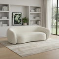 Cream Fabric Sofa with Walnut Legs - 89-inch