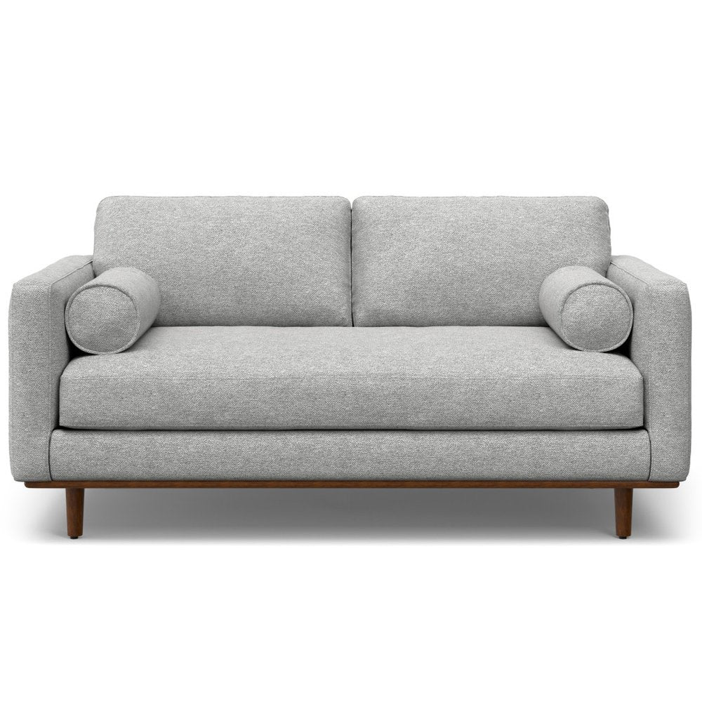 Gray Fabric Sofa with Brown Legs - 72-inch