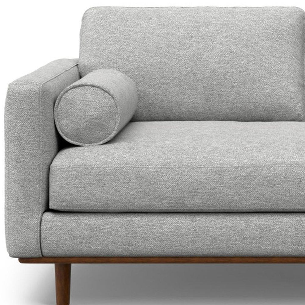 Gray Fabric Sofa with Brown Legs - 72-inch