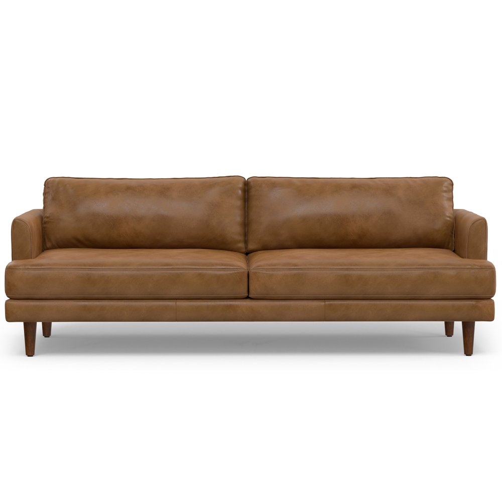 Brown Leather Sofa - 90-inch