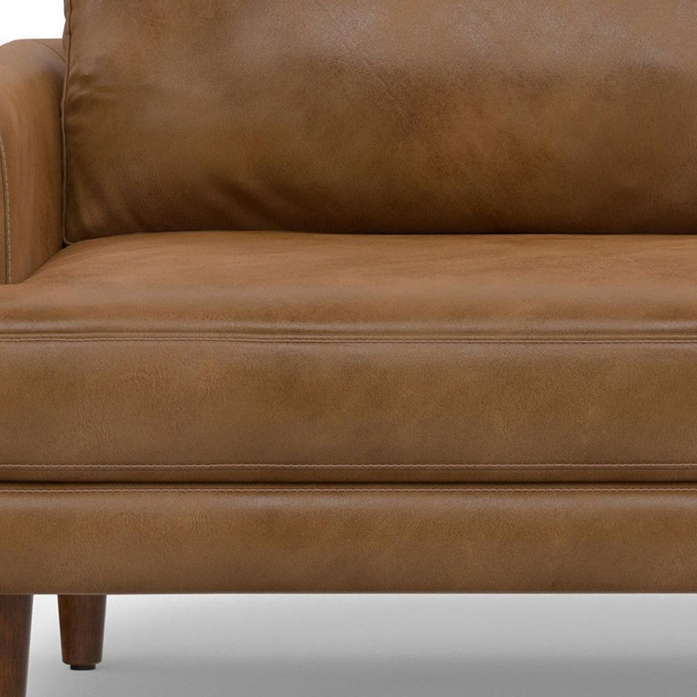 Brown Leather Sofa - 90-inch