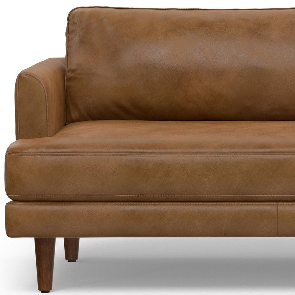 Brown Leather Sofa - 90-inch