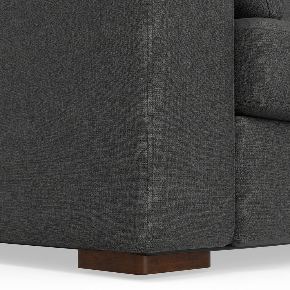 Gray Fabric Sofa with Brown Legs - 78-inch