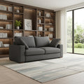 Gray Fabric Sofa with Brown Legs - 78-inch