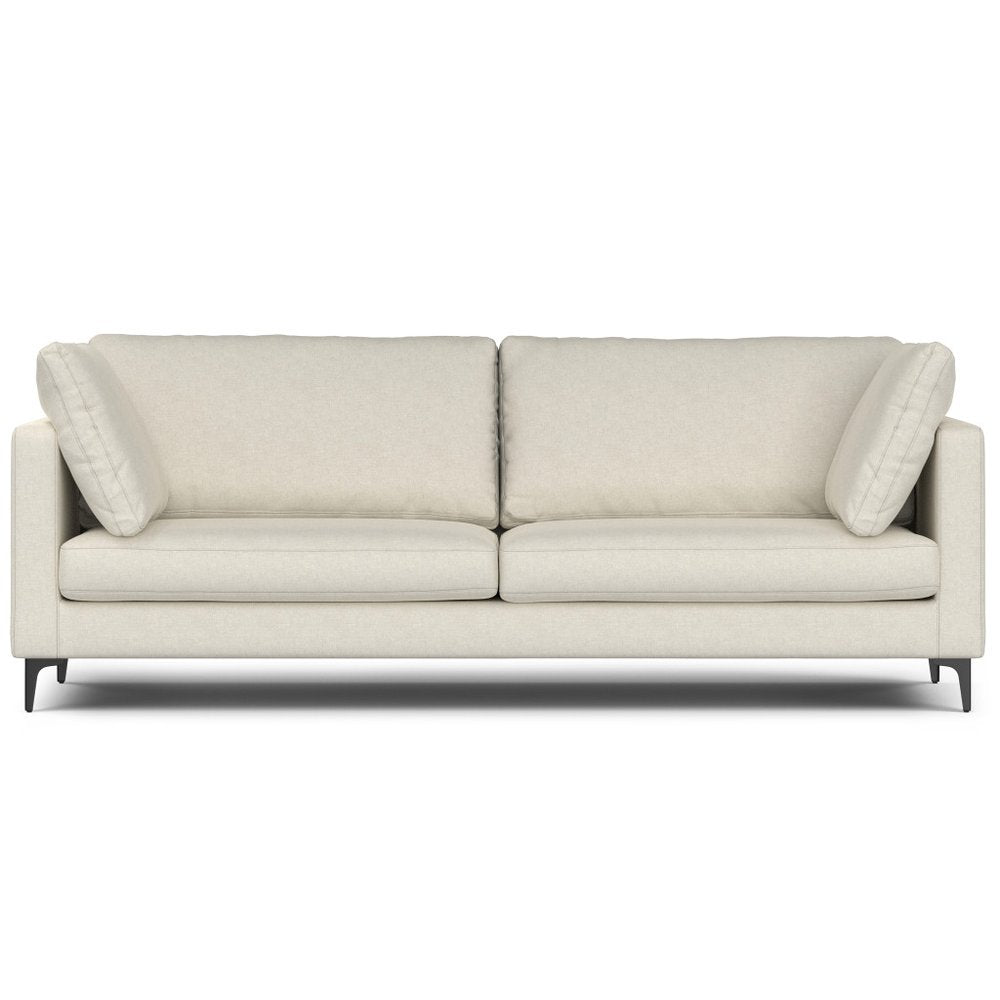 Cream Fabric Sofa with Black Legs - 90-inch
