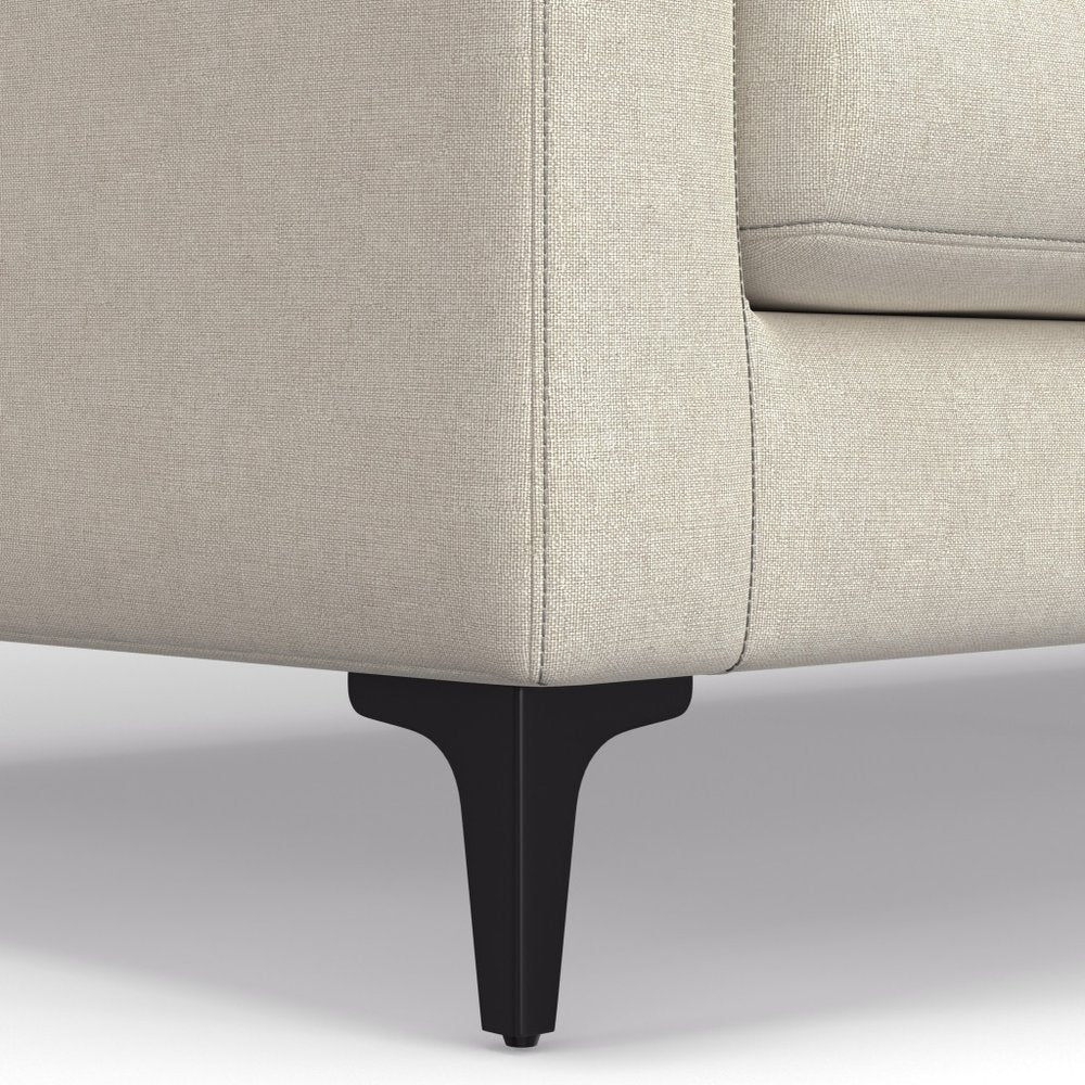 Cream Fabric Sofa with Black Legs - 90-inch