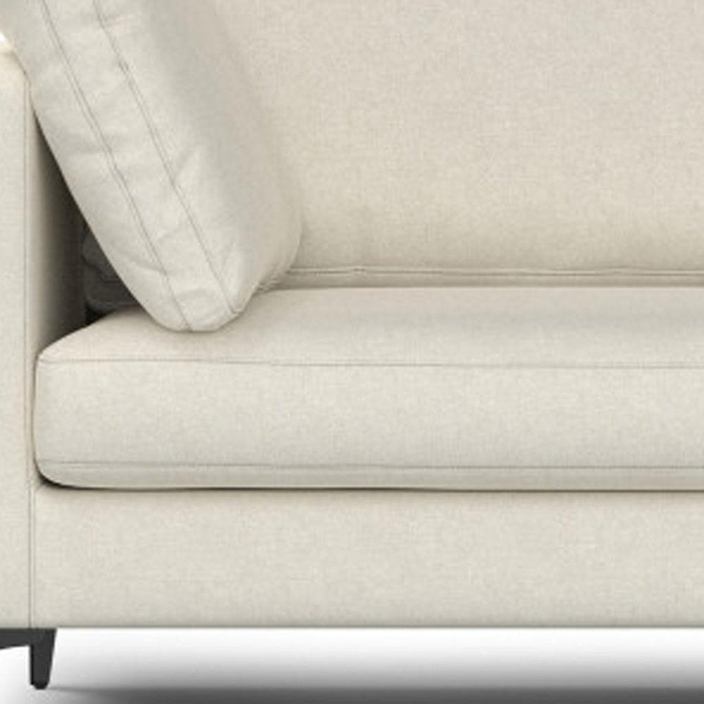 Cream Fabric Sofa with Black Legs - 90-inch