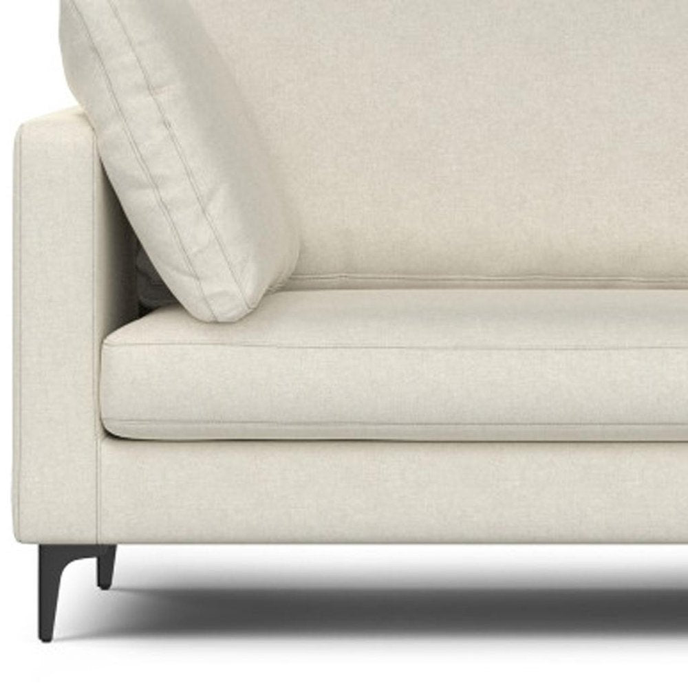 Cream Fabric Sofa with Black Legs - 90-inch