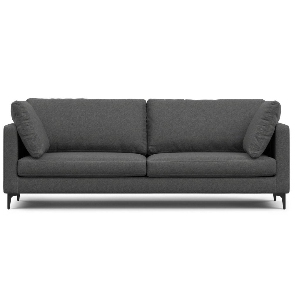 Gray Fabric Sofa with Black Legs - 90-inch