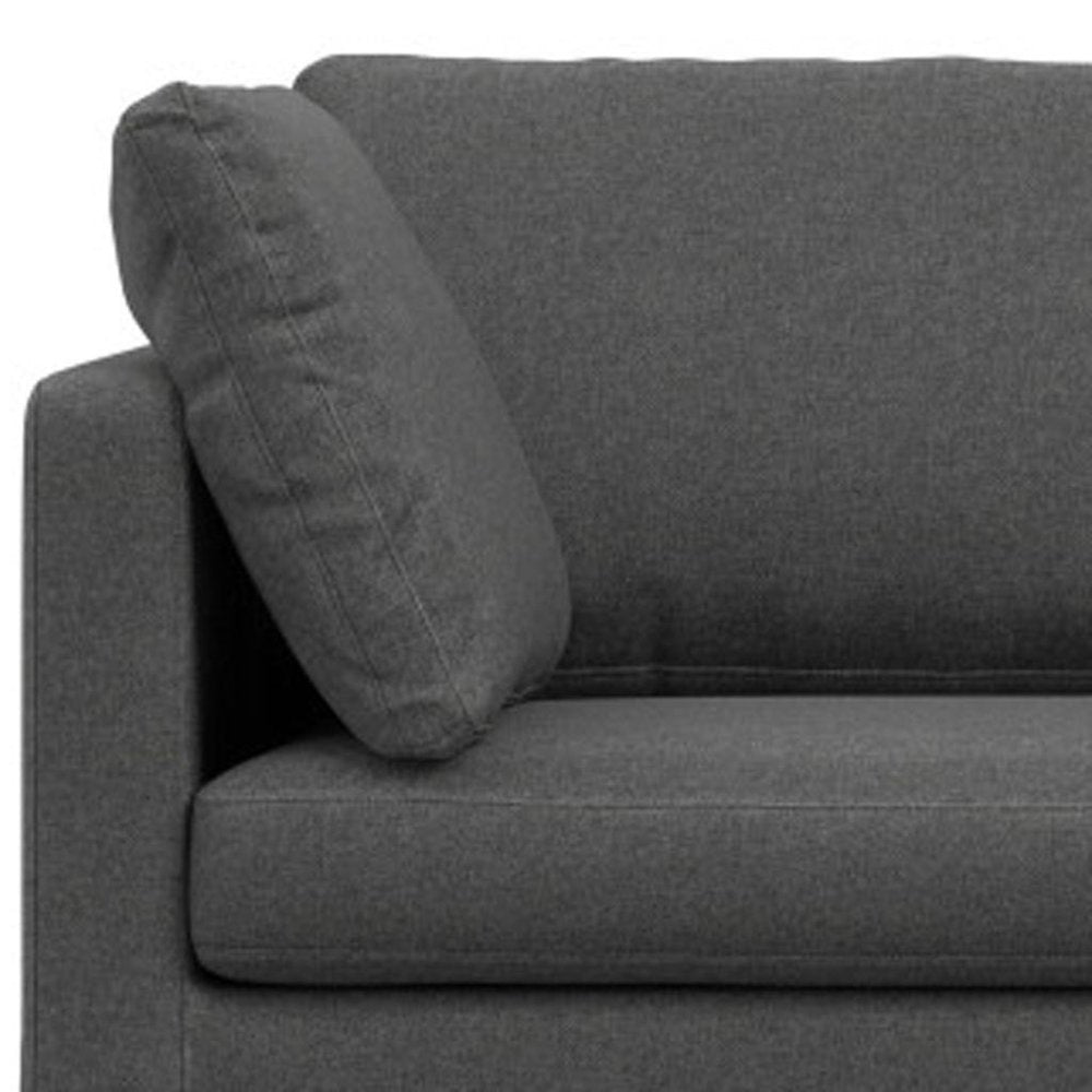 Gray Fabric Sofa with Black Legs - 90-inch