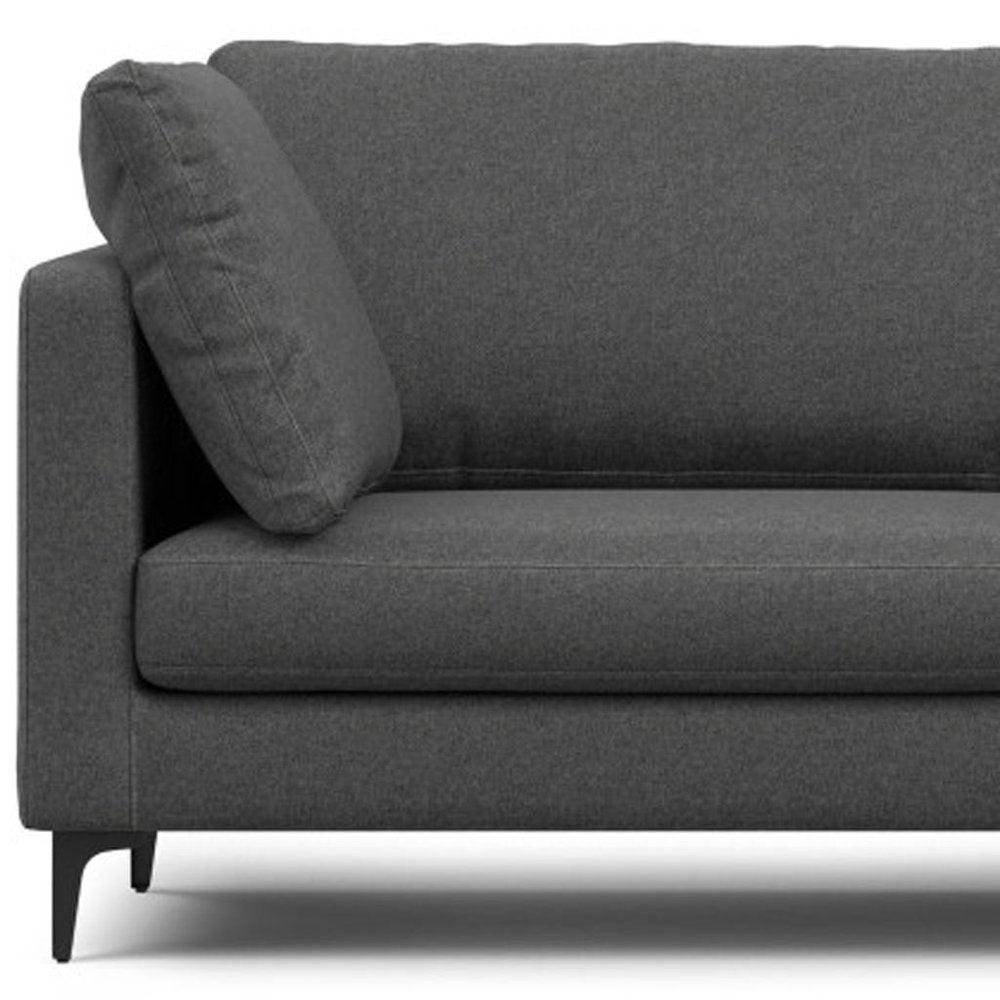 Gray Fabric Sofa with Black Legs - 90-inch