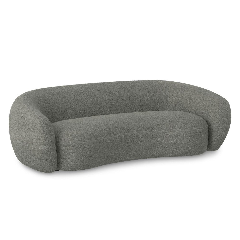 Gray Fabric Sofa with Walnut Legs - 89-inch