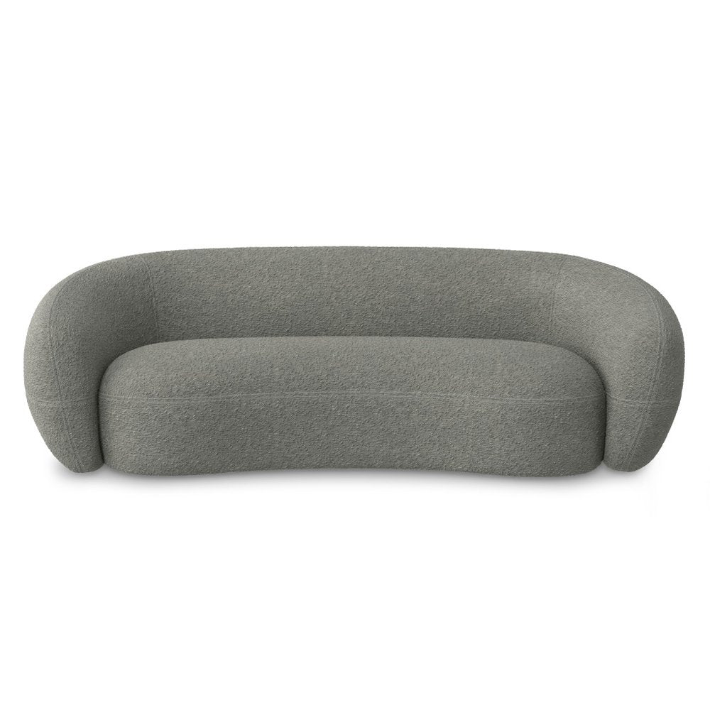 Gray Fabric Sofa with Walnut Legs - 89-inch