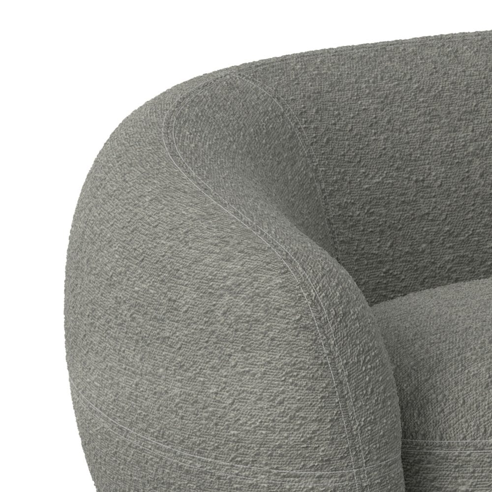 Gray Fabric Sofa with Walnut Legs - 89-inch
