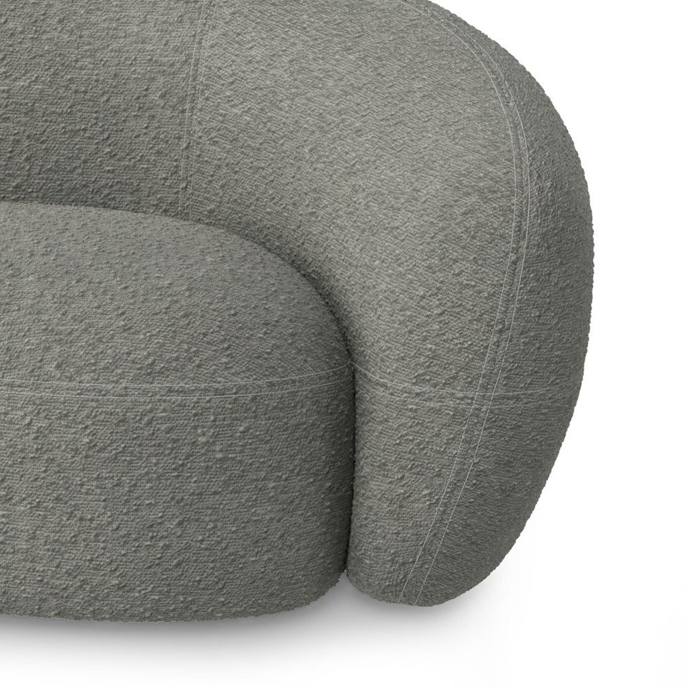 Gray Fabric Sofa with Walnut Legs - 89-inch