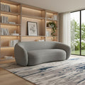 Gray Fabric Sofa with Walnut Legs - 89-inch