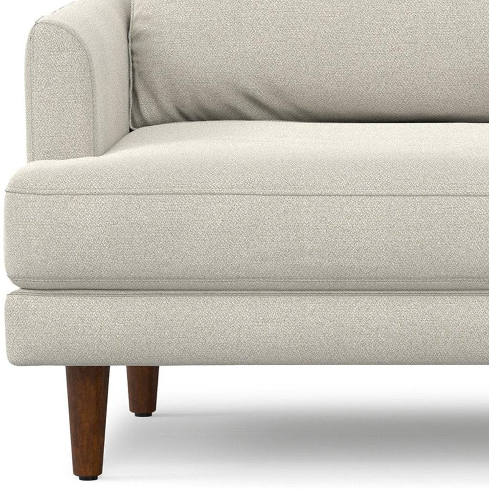 Cream Fabric Wood Sofa - 90-inch